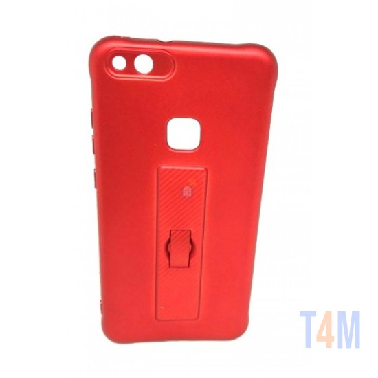 CAPA DE SILICONE MOTOMO COM ANEL DE DEDO PARA HUAWEI P10 LITE RED